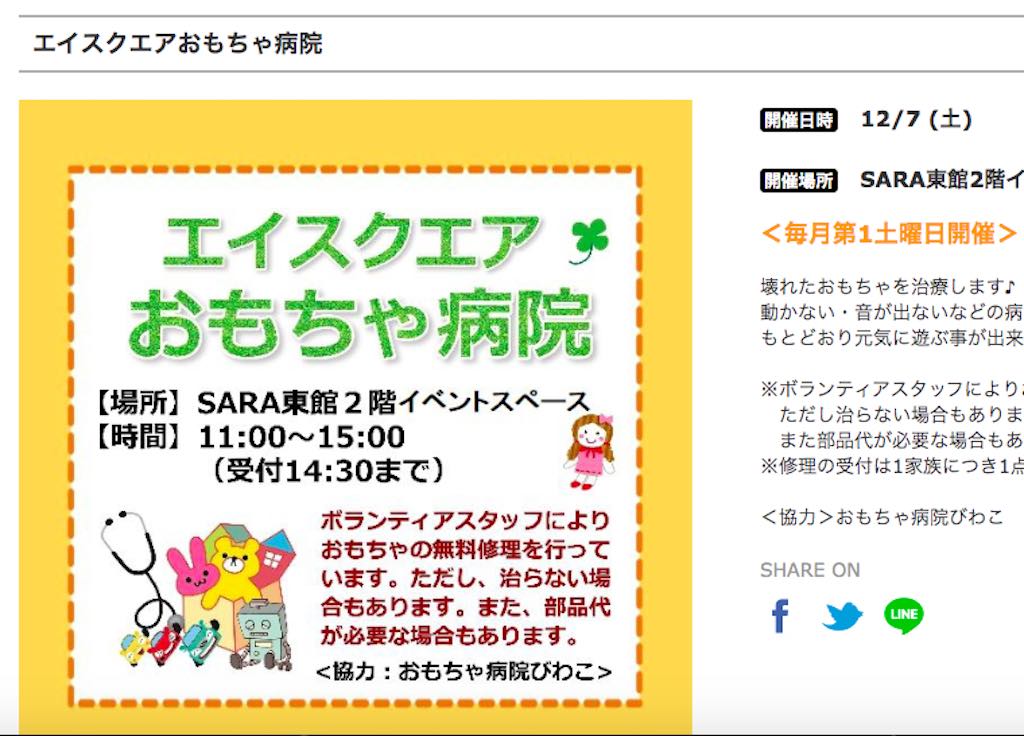 壊れたおもちゃありませんか？エイスクエアに「おもちゃ病院」がやってきます。開催日時をご紹介します！