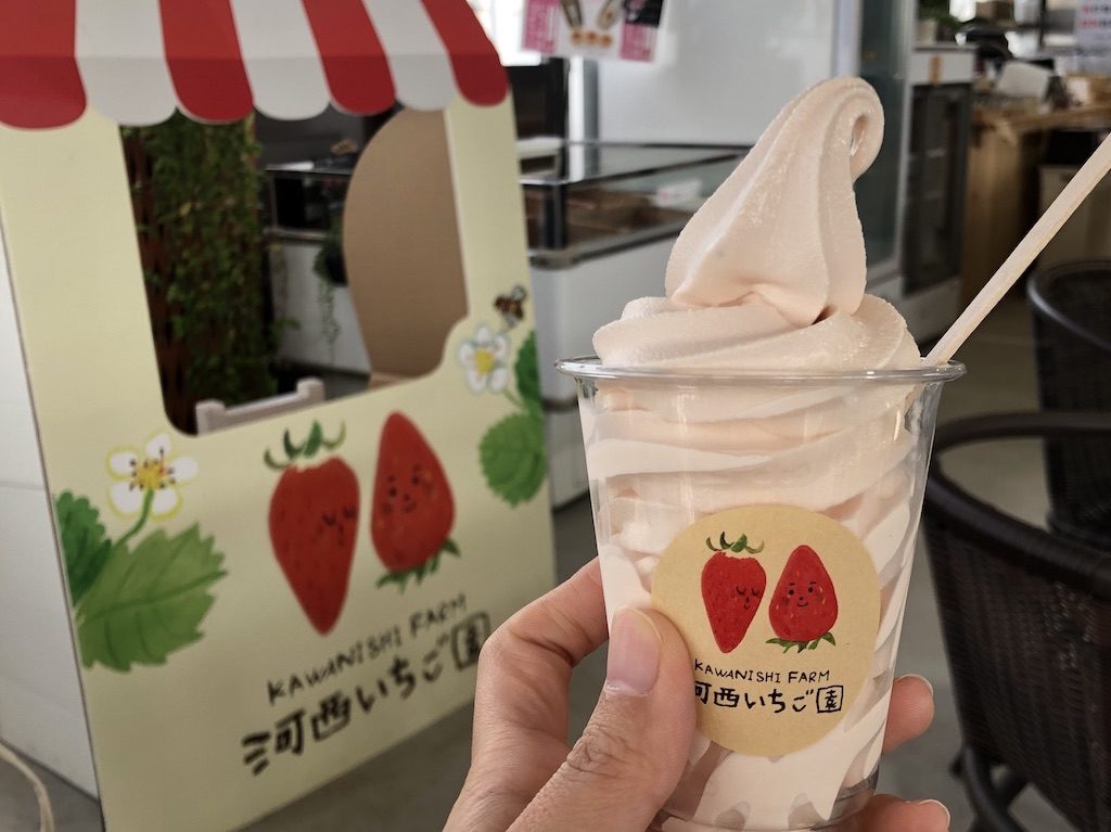 【守山市のおすすめの人気スイーツ店まとめ】河西いちご農園カフェのいちごソフトクリーム
