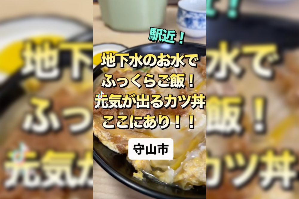 【動画】守山市の岡田屋食堂のカツ丼、綺麗なカツとふわふわ卵のコラボレーション！